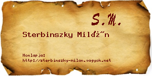 Sterbinszky Milán névjegykártya